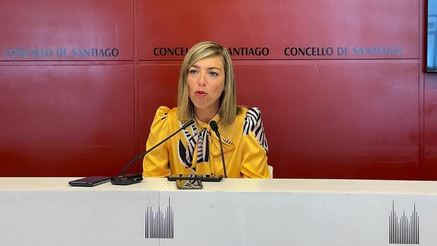 María Baleato na rolda de prensa